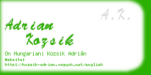 adrian kozsik business card