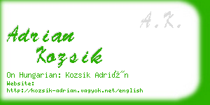 adrian kozsik business card